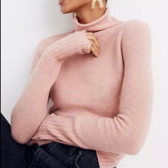 XS 🔖 MADEWELL Inland Turtleneck Sweater NWT Pink Rose - Picture 5 of 11